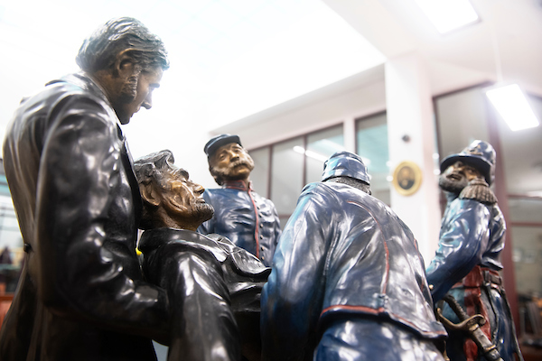 Details of the Lincoln statue "Moody, Tearful Night" that is now part of the Lincolniana Collection. (photo by Beth Wynn / © Mississippi State University)