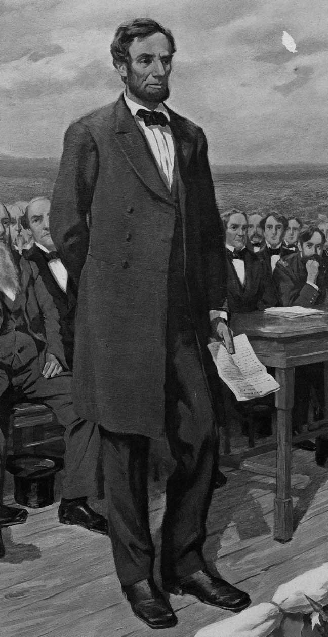 Lincoln giving the Gettysburg Address